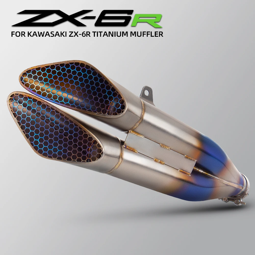 

Kit slip on line for kawasaki zx6r 636 zx 6r 2021-2024 GP Racer Titanium honeycomb Forged motorcycle Exhaust