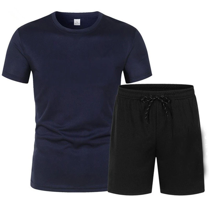 

New youth summer casual T-shirt and shorts set. Men's short-sleeved shorts breathable outdoor sports outfit.