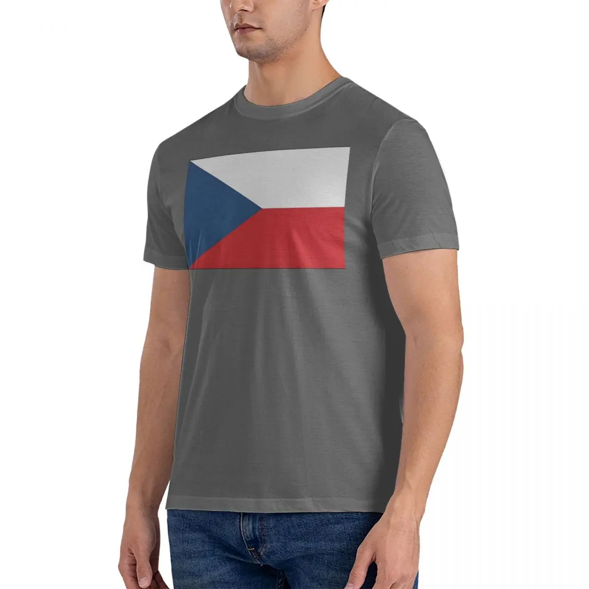 Men's Czech Republic Sticker Czechia T Shirts Europe Pure Cotton Clothes Vintage Short Sleeve Round Collar Tee T-Shirts