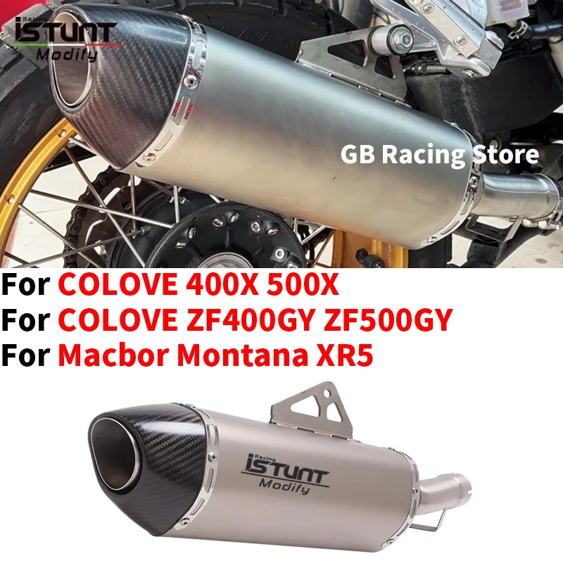 

For COLOVE ZF400X 500X ZF400GY ZF500GY Montana XR5 Motorcycle Exhaust Pipe System Modified Mid Link Pipe Muffler Escape Moto