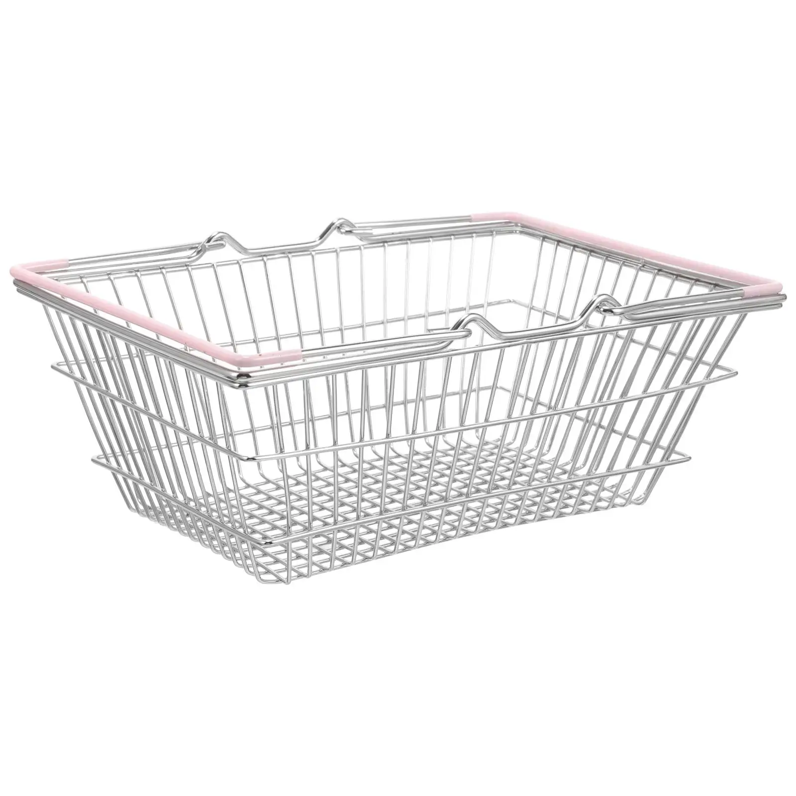 

Pink Large Basket Handheld Shopping Basket Portable Storage Baskets for Kitchen Bedroom Bathroom Dormitory Cosmetics Market