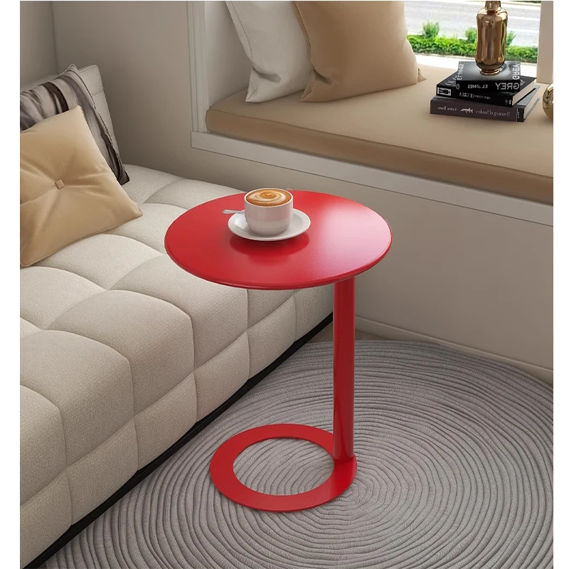 Minimalist sofa, corner table, small unit coffee table, small coffee table, minimalist bedside table, casual iron round table