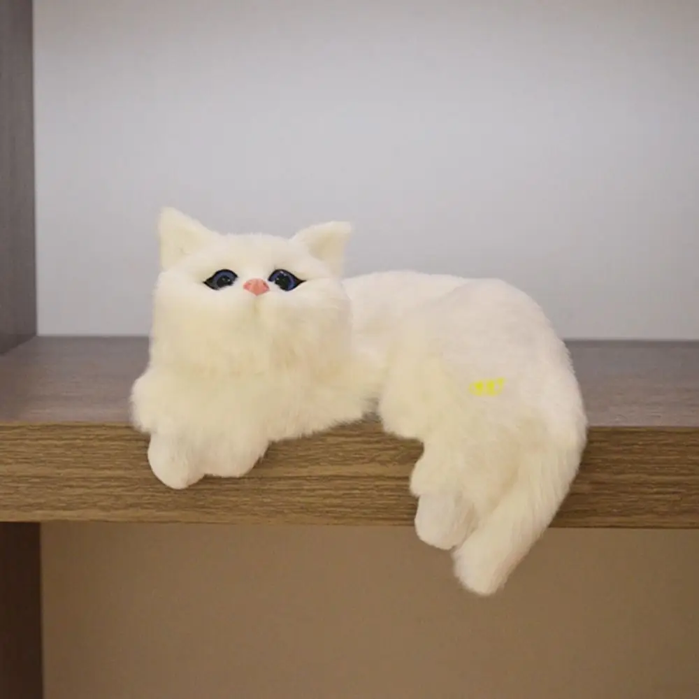 

Furry Simulation Cat Hanging Ornament Realistic Soft Fake Cat Model Animal Figurines Cute Stuffed Animals Sculptures