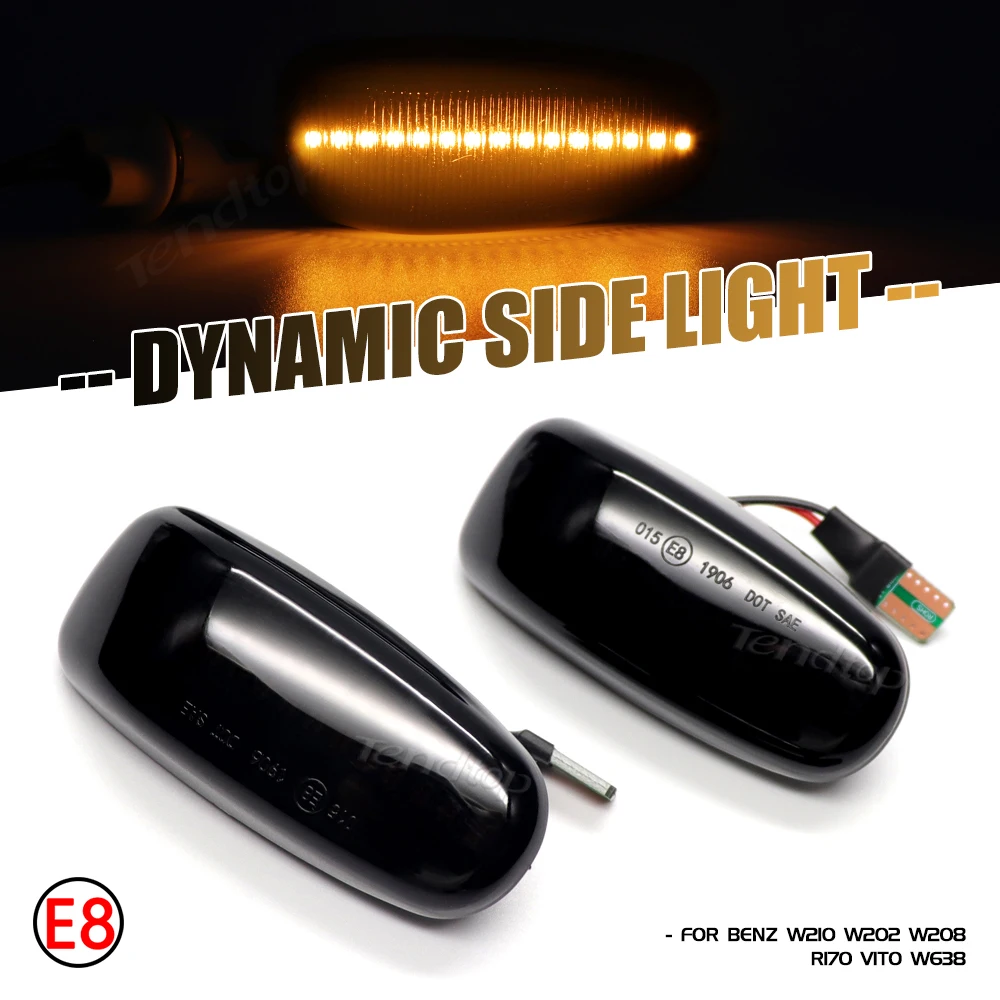 Dynamic LED Turn Signal Light Side Marker Repeater  Blinker Indicator Lamp For Mercedes-BENZ E-Class W210 C-Class W202 W208