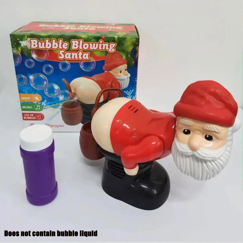 New Electric Santa Claus Bubbles Machine Blowing Bubbles Music Light Entertainment Toy Prank Funny Ornament Christmas Gifts