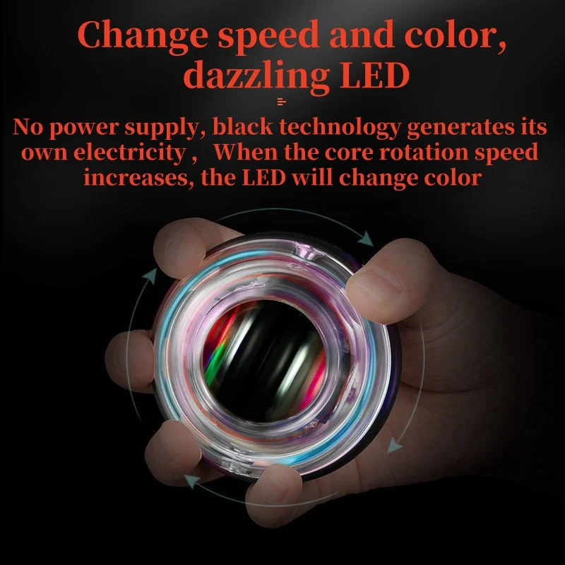 LED Gyroscopic Power Wrist Ball Self-starting Gyro Ball Gyroball Arm Hand Muscle Force Trainer Exercise Strengthener 