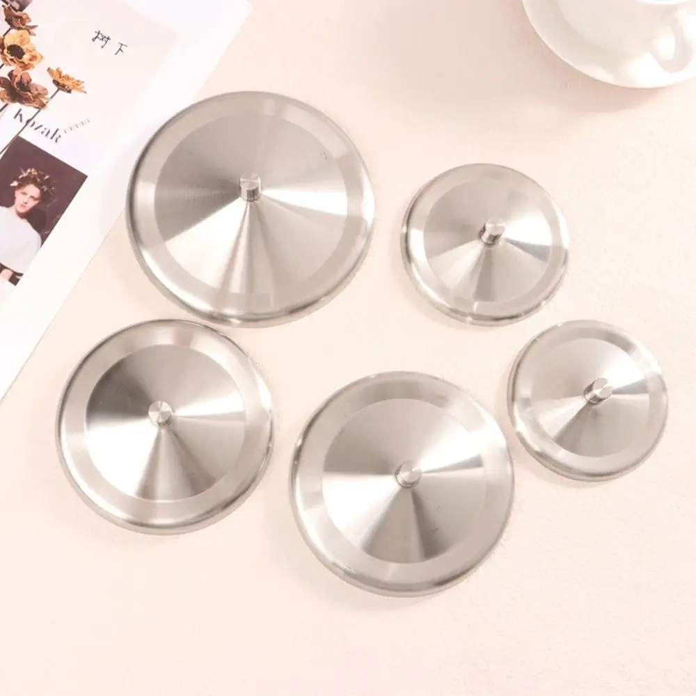 8.5/9.3/10.2cm Stainless Steel Cup Lids Dust-Proof Leakproof Drink Cup Lids Durable Drinkware Glass Mug Lid Kitchen Drinkware