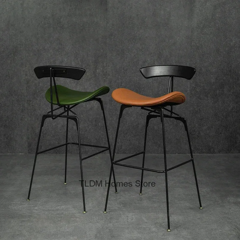 Industrial Iron Bar Chairs Kitchen Furniture Modern Vintage Back Bar 의자 Stools nordic Designer Luxury Reception High Bar Chair