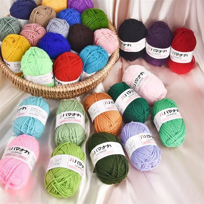 4pcs Baby Milk Sweet Soft Cotton Knitting Wool Yarn Thick Fiber Yarn Velvet Yarn Hand Knitting Wool Crochet Yarn for DIY Sweate