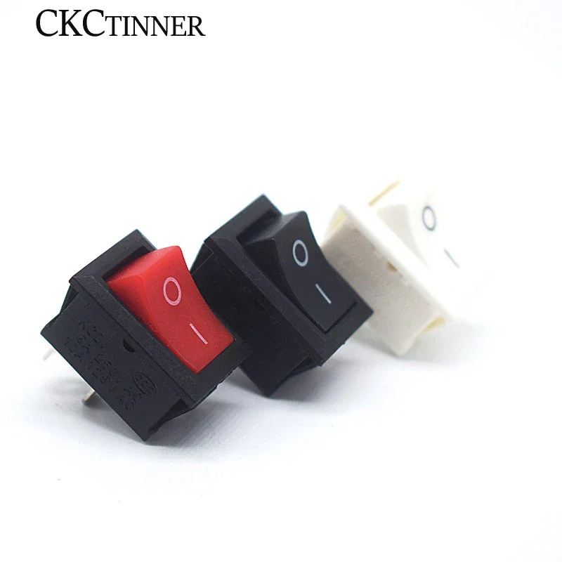 5Pcs Push Button Switch 15x21mm SPST 2Pin 6A 250V 10V 125V KCD1-101 Snap-in On/Off Boat Rocker Switch 15MM*21MM Black Red White