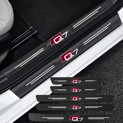Auto Carbon Fiber Decals Stickers Car Door Threshold Scuff For Audi Q7 2010-2015 2016 2017 2018 2019 2020 2021 2022  Accessories