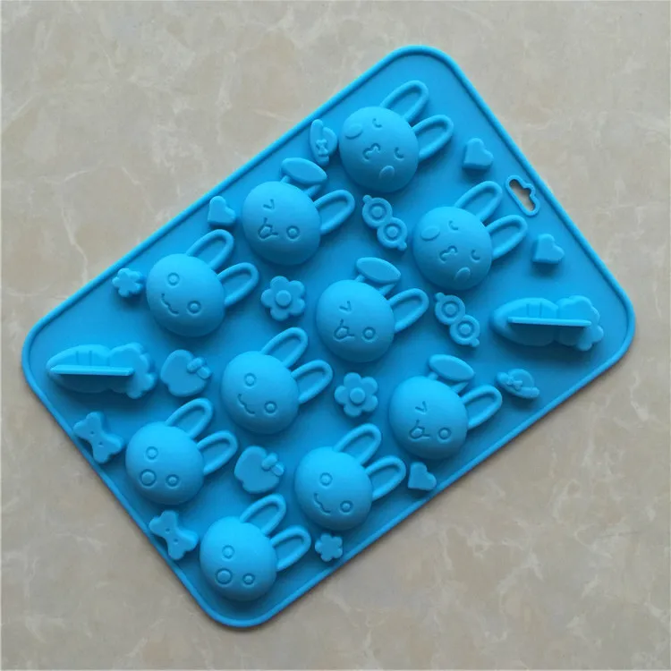 10 Bunny Carrots Cute, Silicone Chocolate Mold XG639