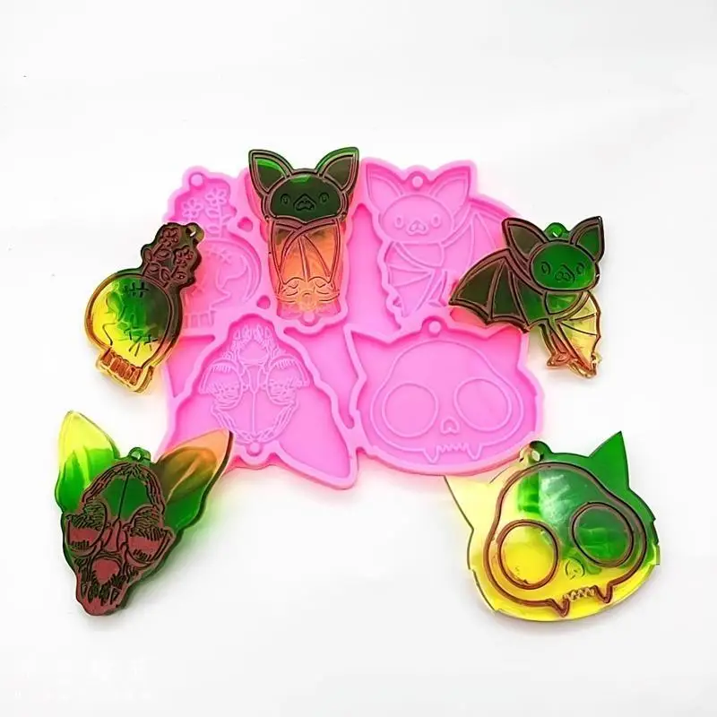P9FE Keychain Casting Silicone Mold for DIY for Key Chain Pendant Crafts Jewelry Maki