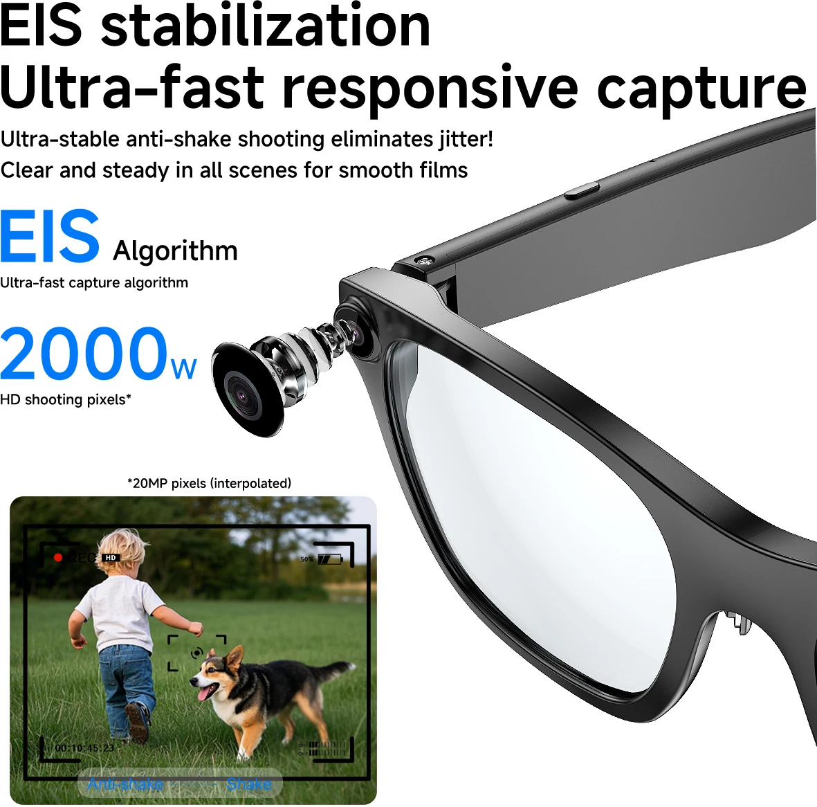 جديد OTA ترقية النظارات الذكية 1080P HD كاميرا تسجيل الفيديو AI الدردشة GPT وظيفة Q & A ترجمة مكالمة لاسلكية النساء الرجال النظارات