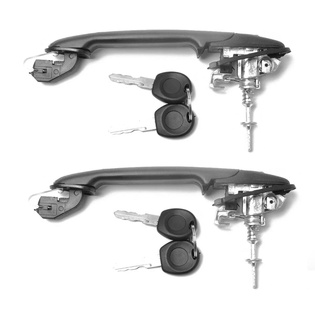 6N0837207C/D 2PCS Front Left Right Door Handle with 2 Same Keys for VW POLO 6N 6N1 6N2 SHARAN SEAT ALHAMBRA GALAXY