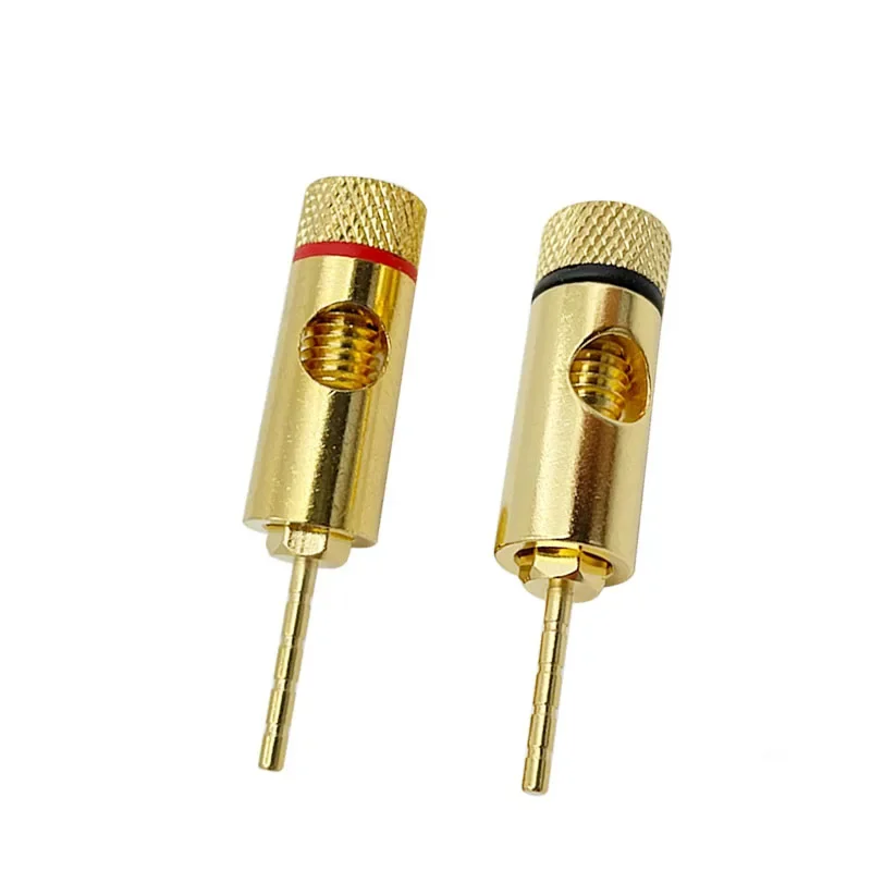 Imagem -06 - Banhado a Ouro Cobre Banana Plug Adapter Terminais Banana Retos Plugs para Alto-falantes Conector de Fiação mm Pcs Pares