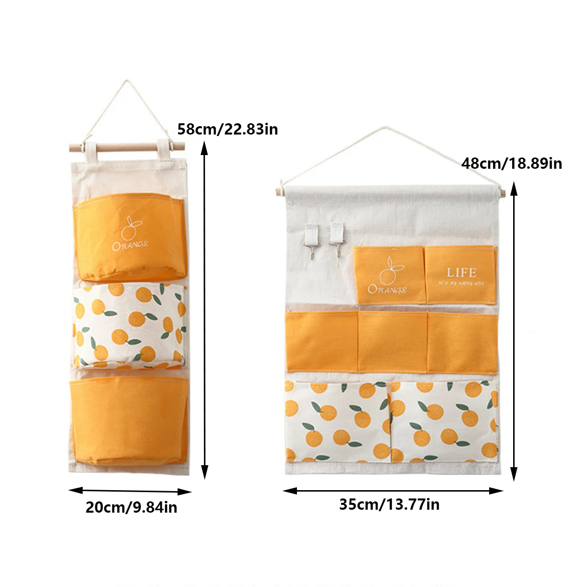 3/7 Pockets Cotton Wall Mounted Storage Bag Home Room Closet Door Sundries Clothes Hanging Bag Holder Cosmetic Toys Organizer