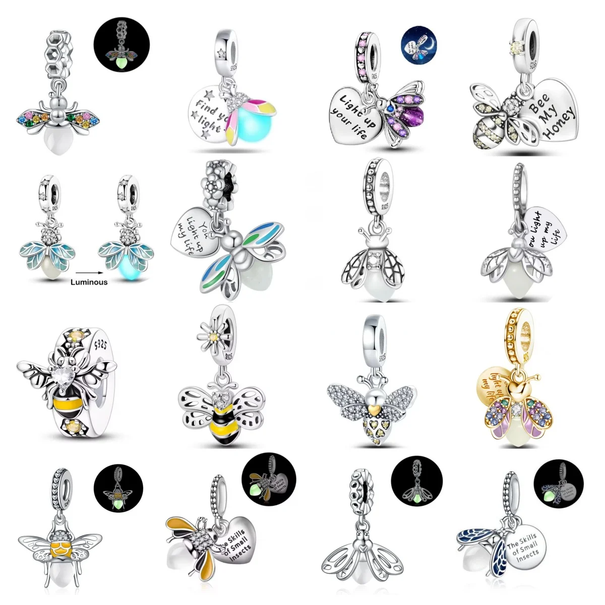 

Хит продаж: светящийся кулон-пчела из серебра 925 пробы, очаровательный и идеально подходящий для оригинального браслета, женские аксессуары для создания украшений своими руками, подарок.