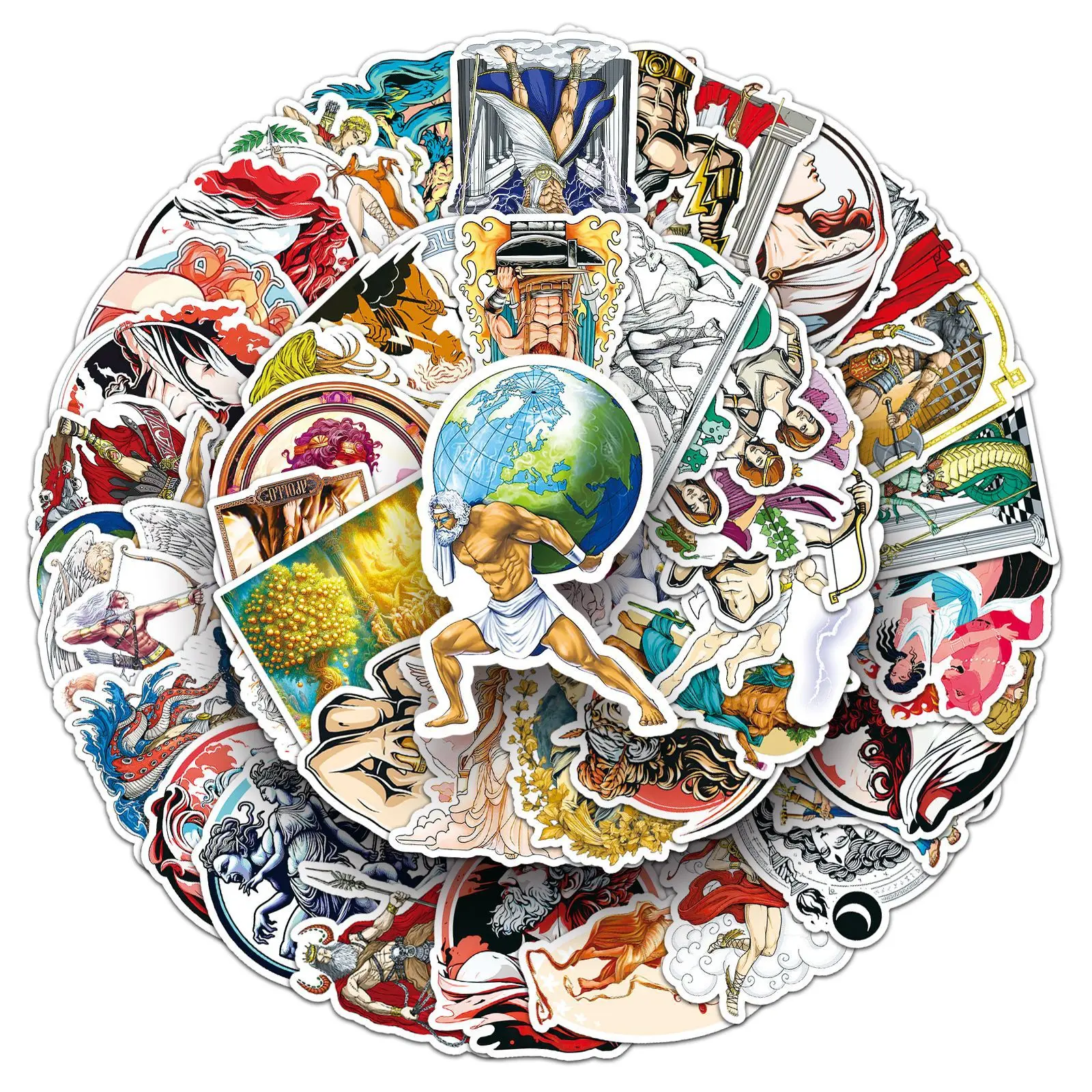 

10/51PCS Ancient Greece Graffiti Stickers Cartoon Mythical Characters Sticker Fridge Laptop Phone Guitar Bike Decoration Toys