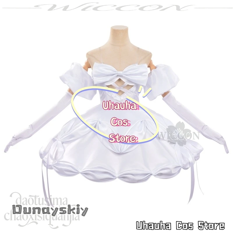 CR7.8*Zombie Stage Alien Stage Cosplay Sua New Idol Stage Performance Outfit White Elegant Dress Sweet Lolita 3D Mask Halloween view 3