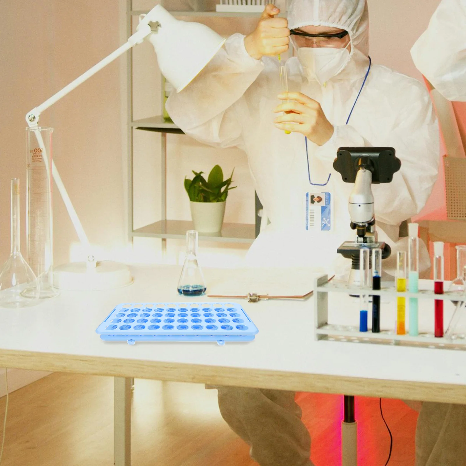 

50 Holes Plastic Detachable Holder Laboratory Dryer Stand Storage Glassware Test Tube Holder Solution