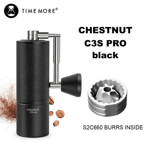 TIMEMORE Chestnut C3S Pro / C3ESP Pro 휴대용 핸드 에스프레소 그라인더 내부에 접이식 크랭크 S2C 버가 있는 수동 커피 그라인더