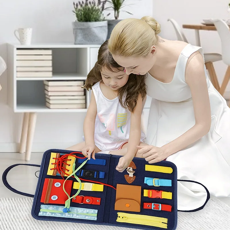 

Kids Montessoris Toys Baby Busy Board Training Essential Educational Sensory Board For Toddlers Ntelligence Development