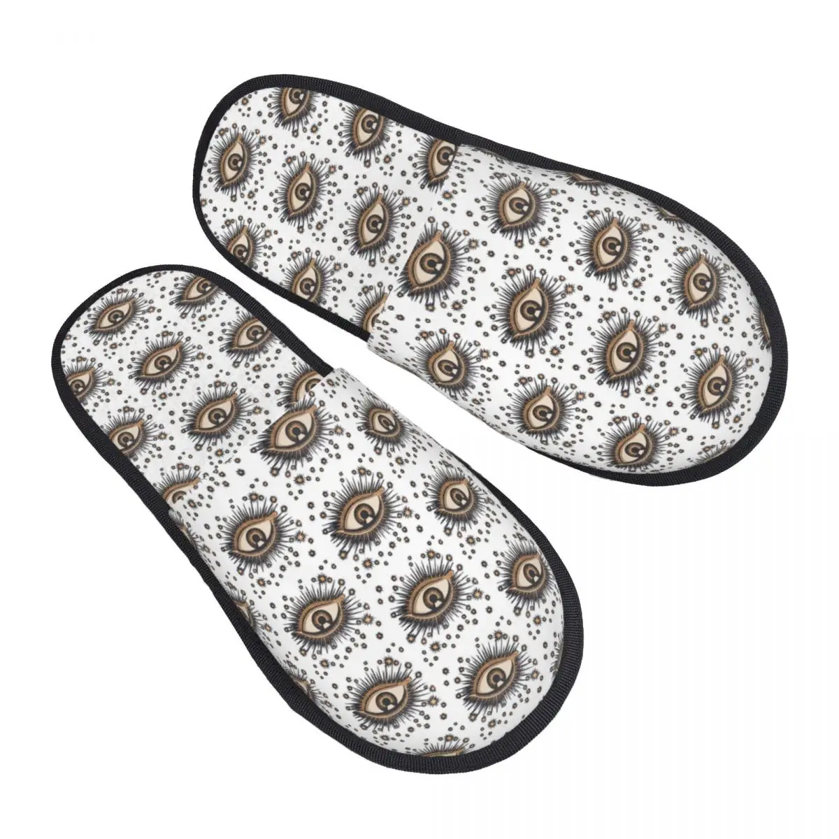 Custom Vintage Turkish Evil Eye Guest Slippers for Bathroom Women Nazar Amulet Pattern Boho House Slipper