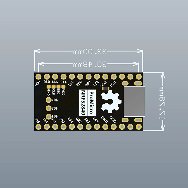 Feature-rich ProMicro Development Board NRF52840 - Nice Nano V2.0 Bluetooth & Smart Charging Enabled