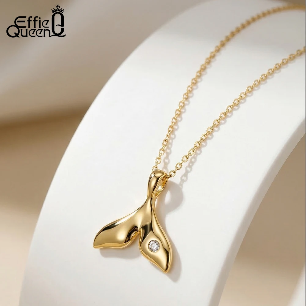 

Серебряное ожерелье Effie Queen S925 с подвеской в ​​форме рыбы, блестящим цирконом, модная цепочка с звеньями в виде рыбьего хвоста, ювелирные изделия, подарок на вечеринку, SAPN64
