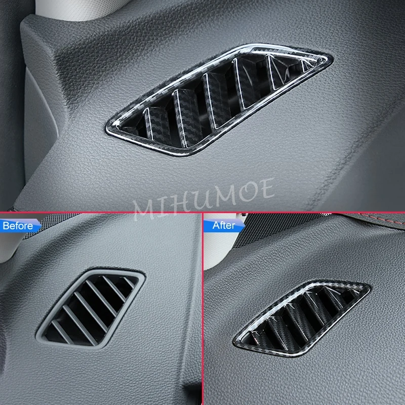 For Mitsubishi Eclipse Cross 2018-2026 Carbon Fiber Car Interior Dashboard Air Vent Cover Trims 2025 2024 2023 2022 2021 2020