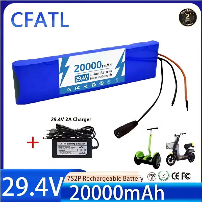 

2026 New Batterie Li - Ion 7s2p 29,4 V 20ah 18650, Batterie Li - Ion 29,4 V 20000 Mah Pour Scooter Électrique Et Vélo