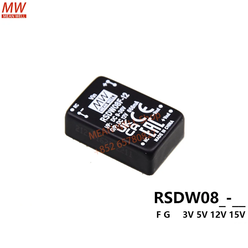 

Модуль импульсного питания MEAN WELL, 8 Вт, DIP-пакет, надежный железнодорожный преобразователь постоянного тока RSDW08F-05 RSDW08F-12 RDDW08F-15