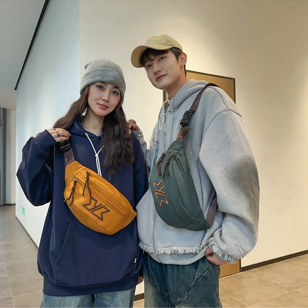 ポータブルカジュアル男性チェストバッグ調節可能なストラップ大容量ナイロンウエストバッグ多機能ジッパー男性クロスボディバッグ女性