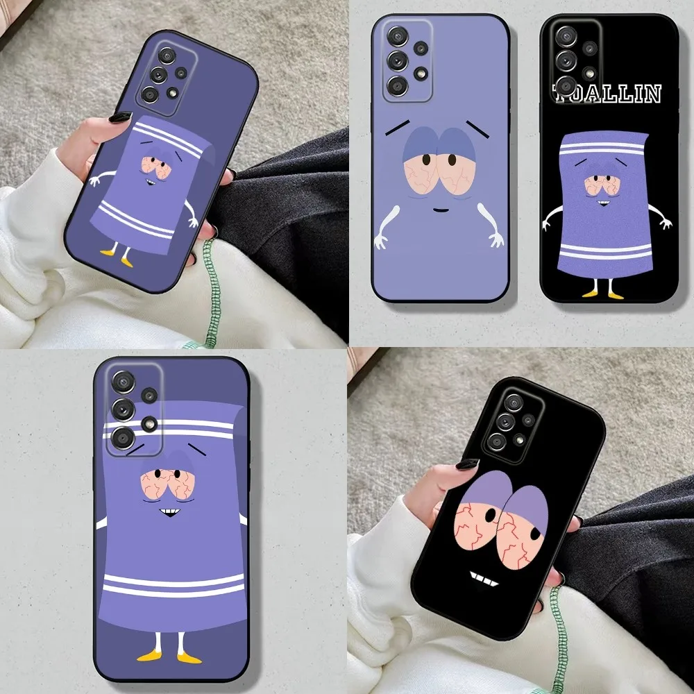 S-South Park Towelie Phone Case For Samsung S24,S23,S22,S21,S20,S10,S10E,S9 Plus FE Note 20 Plus Soft Black Cover Shell