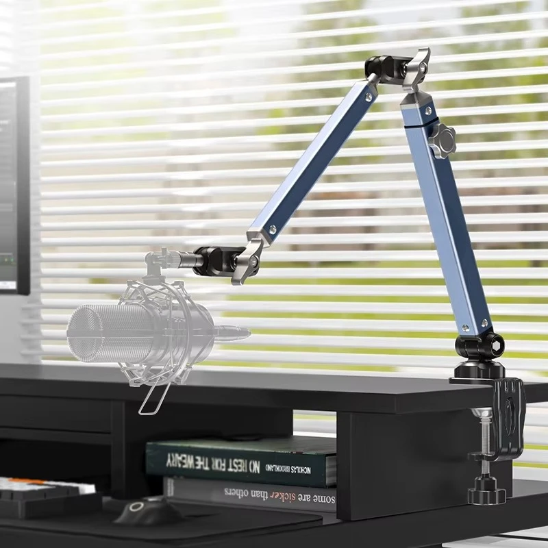 Aluminum Alloy Telescopic Mic Stand Adjustable For Live Streaming Recording Studio