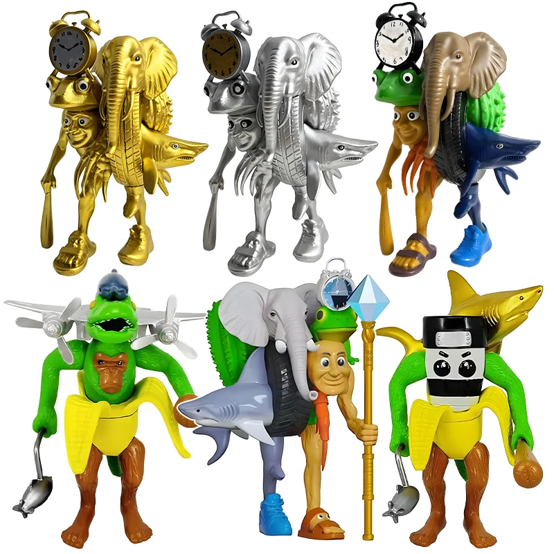 1 Stücke Tung Tung Sahur Monster Fusion Edition Figur Spielzeug Tralalero Tralala Shark Anime Action Figure Ornament Spielzeug