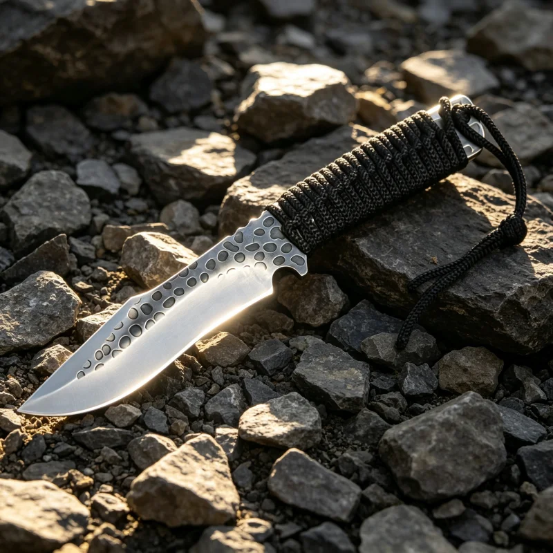 Fixed Blade Knife Bushcraft Survival Knife Rope Wrapped Handle Camping Hunting Outdoor Utility Knife With Free Sheath