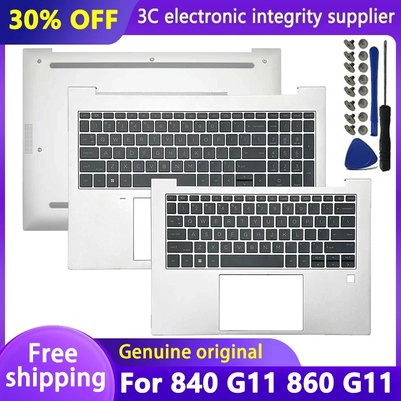 

Оригинальный новый чехол для ноутбука EliteBook 840 G11 860 G11, упор для рук с подсветкой, нижняя часть клавиатуры, верхняя нижняя крышка, верхний чехол