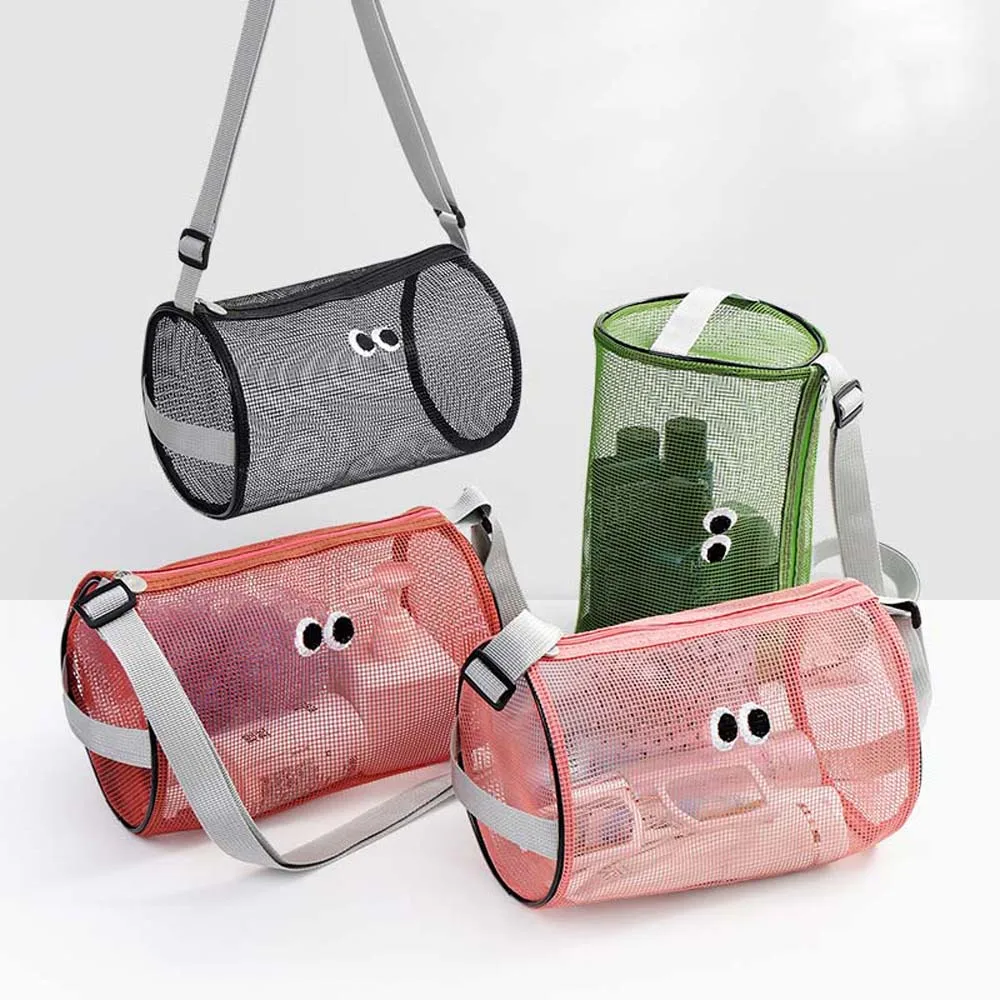 Korean Style Mesh Crossbody Bag Handbag All-match Mesh Shoulder Bag Insulated Cup Single Shoulder Water Bottle Drawstring Bag