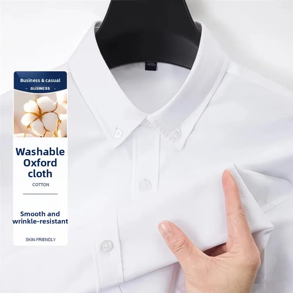 Men's Work Shirt Long Sleeve Thin Sun Protection Outerwear Business Casual Standard Fit Oxford Cloth Spring Summer Resistant ...