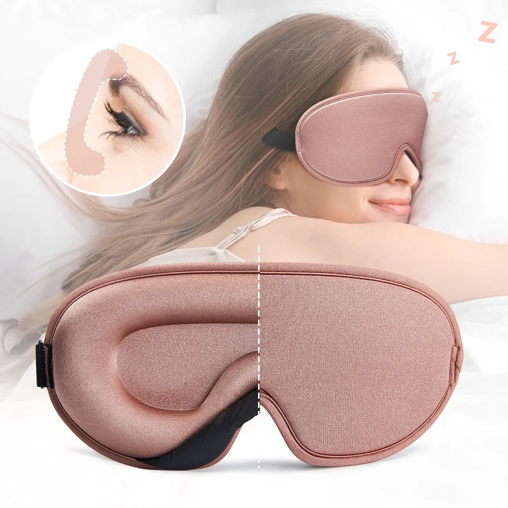 Masque de sommeil en soie, doux et lisse, pour les yeux, couverture d'ombrage de voyage, repos, relaxation, bandeau pour les yeux, aide au sommeil