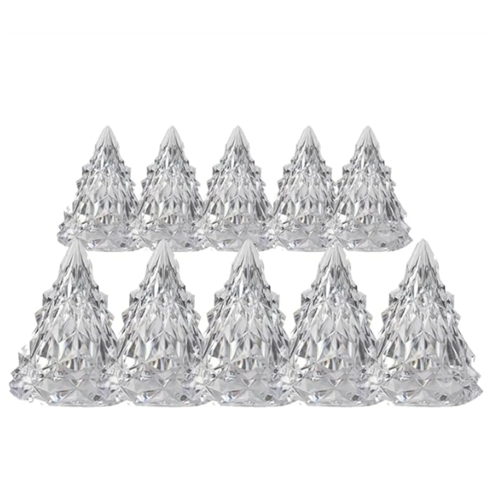 Flameless Crystal Mini LED Iceberg Ambiance Lights, Árvore de Natal para sala de estar, casa, escritório, atacado, 2 pcs