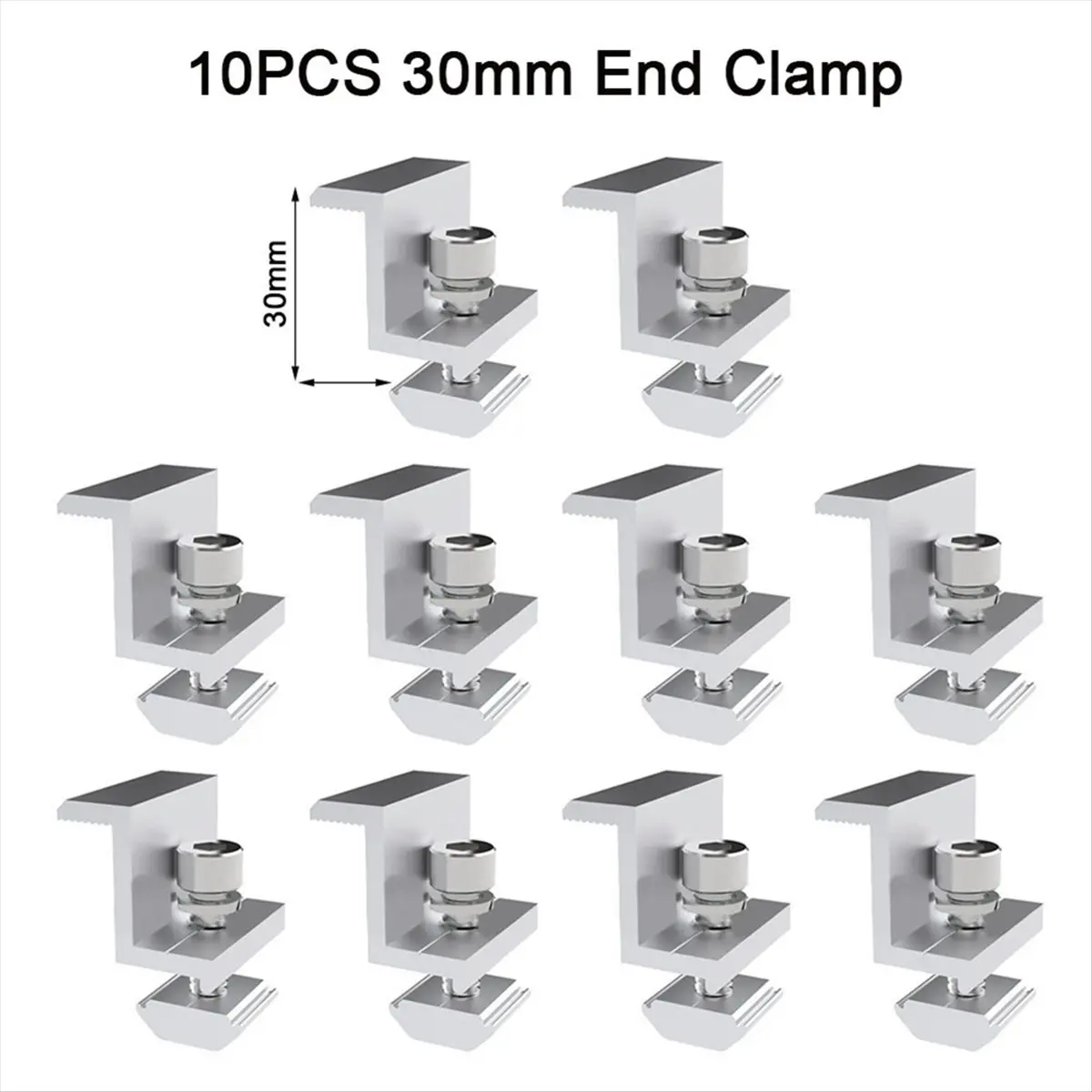 ✼Solar Panel Adjustable Bracket Clamp PV Bracket Mounting Clip Solar End Clamp 30mm for Fixing Solar Panel