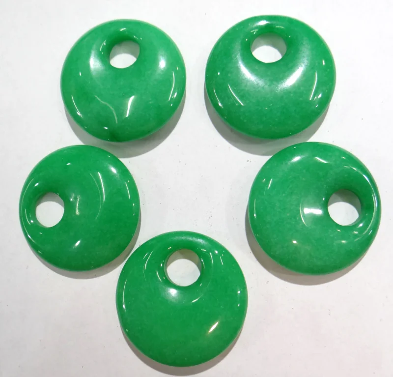 

Wholesale 30mm Natural Stone Pendant Green Gogo Donut Charms Pendants for Jewelry Making Necklace Pendant Accessories 15pcs/lot