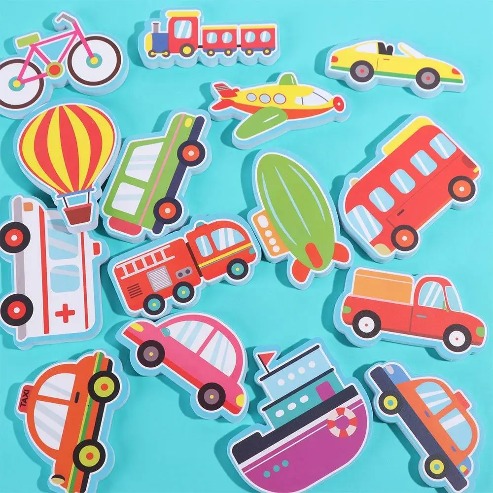 EVA salle de bain jouer jeu d'eau jouets voiture bateau début éducatif enfants Puzzle jouets de bain dessin animé autocollant bricolage jouet