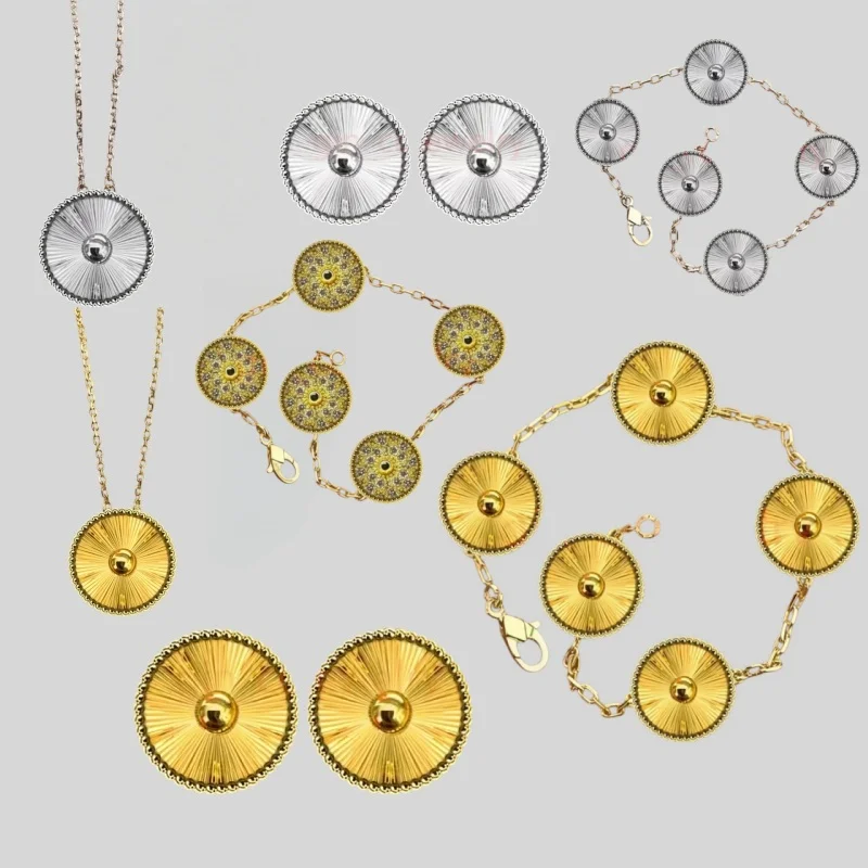 

Classic Fashion 925 Sterling Silver Laser Rhinestone Bracelet Necklace Earrings, Women's Holiday Gift, Laser Jewelry Accessories