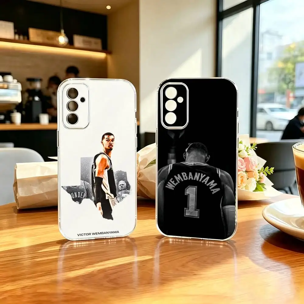 Baskeball Alien Star Victor Painted Transparent soft Phone Case For Samsung A71, A70, A52, A51, A40, A30, A20