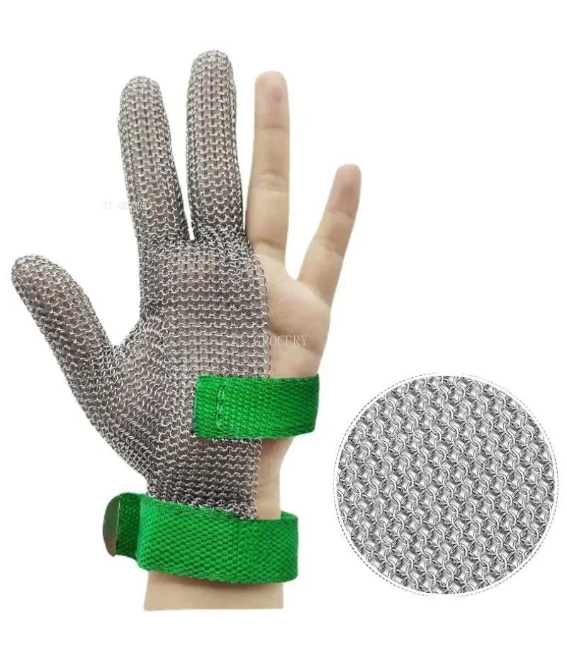 Imagem -02 - Stab Resistant Mesh Butcher Mittens Mão Proteção Cut Proof Aço Inoxidável Metal Segurança Trabalho 1pc