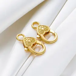 5Pcs Lobster Clasps 14K/18K Gold Silver Color Plated Brass Retro Connectors for DIY Bracelets Necklace Jewelry Making Supplies